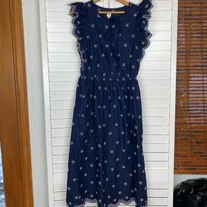 Gap eyelet ruffle sleeve dress